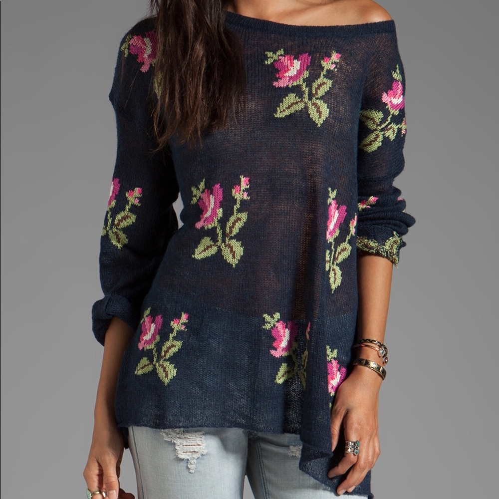 Wildfox little Edie Rose Ringo sweater size M new